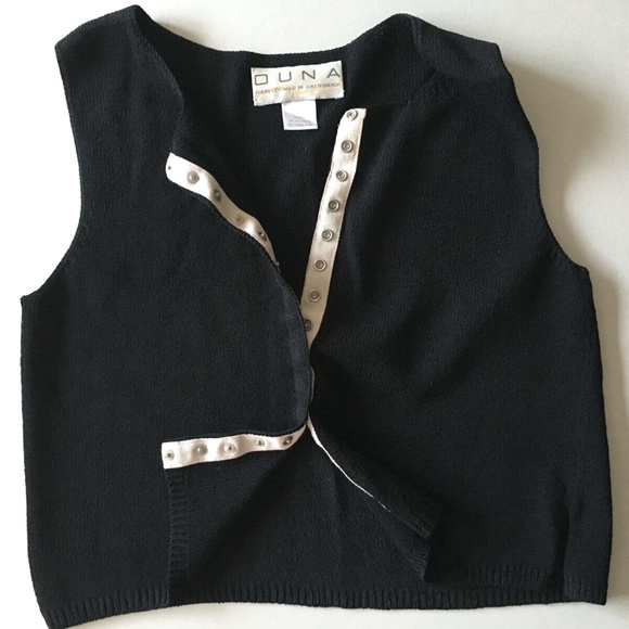 Duna Handloomed California Black Sleeveless Top Size M - Picture 2 of 4